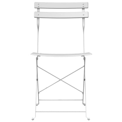 vidaXL Garden Folding Chair 2 pcs White Metal 5