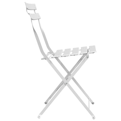 vidaXL Garden Folding Chair 2 pcs White Metal 6