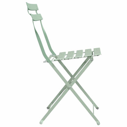vidaXL Garden Folding Chair 2 pcs Light Mint Metal 6