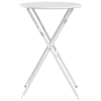 vidaXL Bistro Table Folding White Ø 50 x 71 cm Powder-coated Steel 5