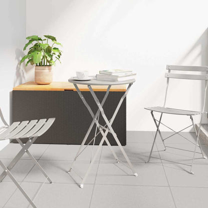vidaXL Bistro Table Folding Beige Ø 50 x 71 cm Powder-coated Steel 1