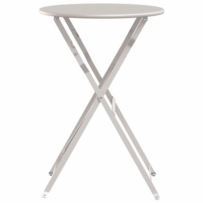 vidaXL Bistro Table Folding Beige Ø 50 x 71 cm Powder-coated Steel 5