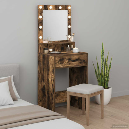 vidaXL Dressing Table Smoked Oak 50 x 41 x 135 cm Engineered Wood 1