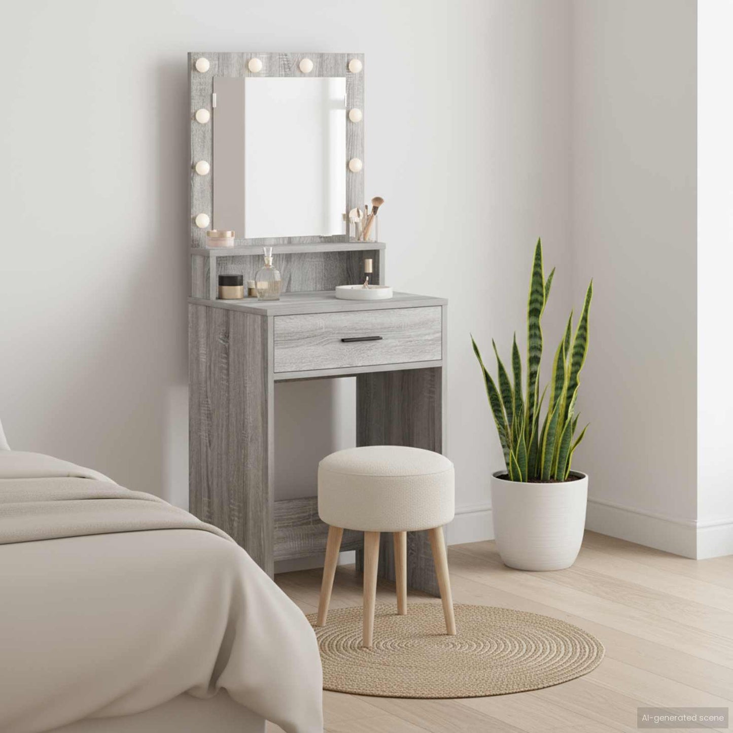 vidaXL Dressing Table Grey Sonoma 50 x 41 x 135 cm Engineered Wood 1