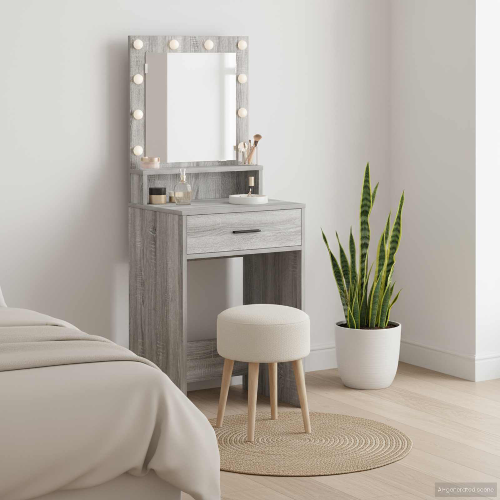 vidaXL Dressing Table Grey Sonoma 50 x 41 x 135 cm Engineered Wood 1