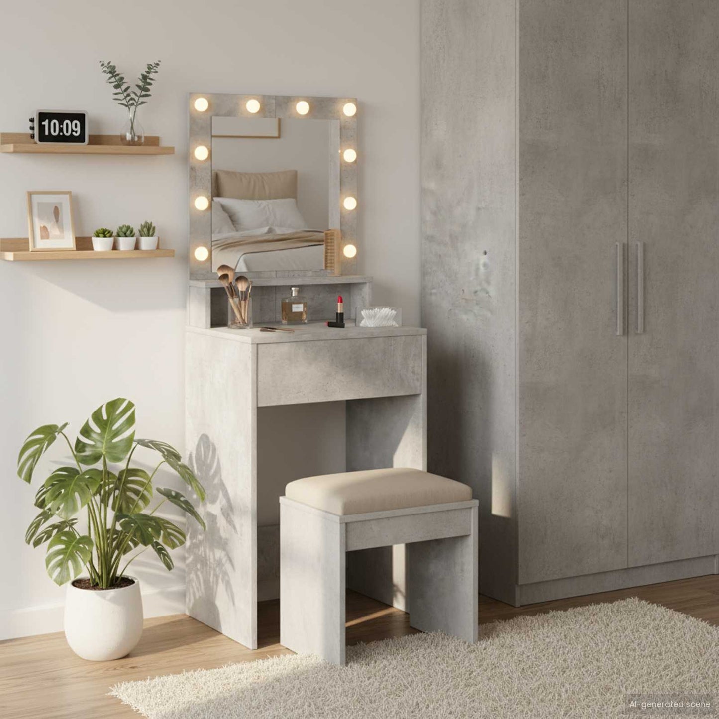 vidaXL Dressing Table Concrete Grey 50 x 41 x 135 cm Engineered Wood 1