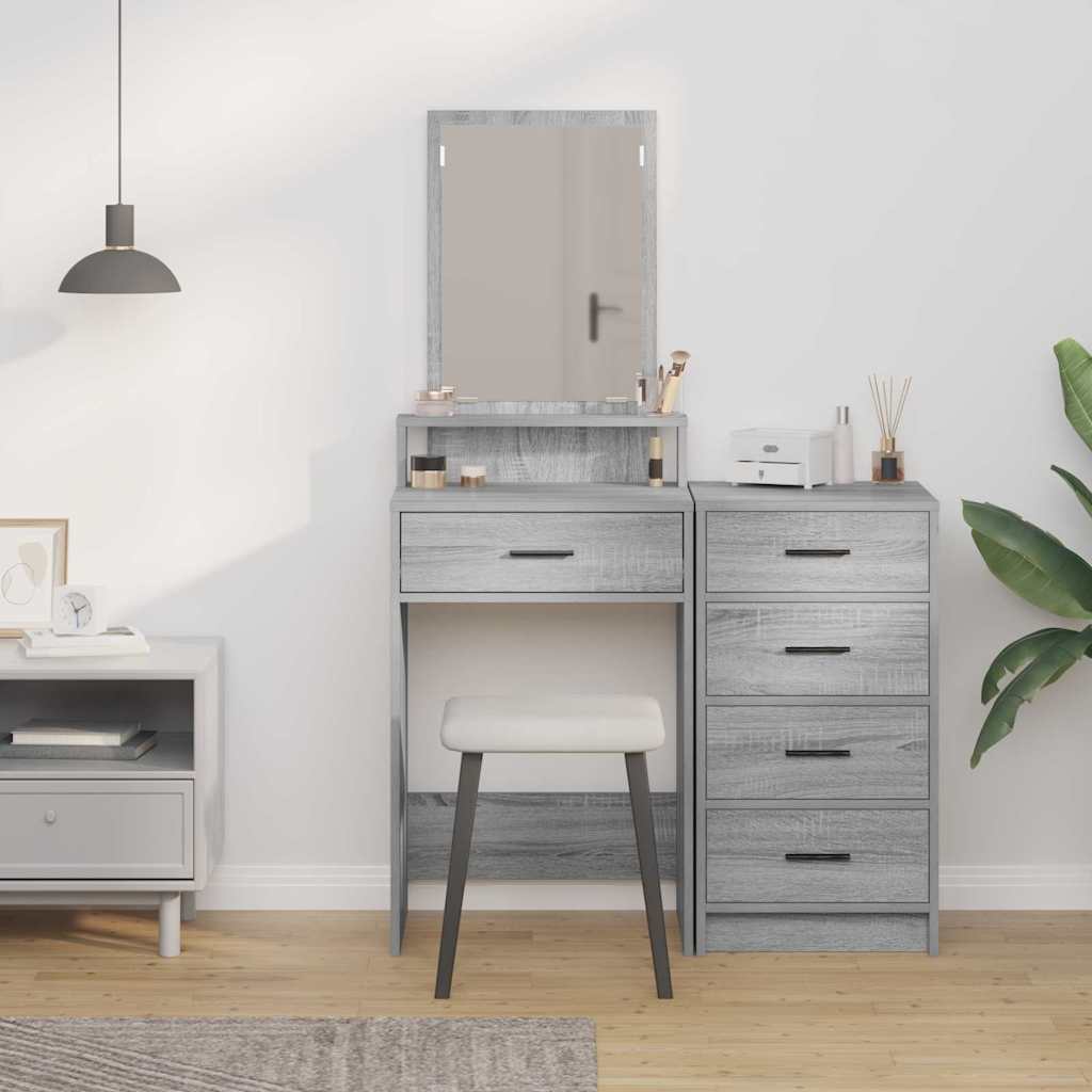 vidaXL Dressing Table Grey Sonoma 50 x 41 x 140 cm Engineered Wood 4