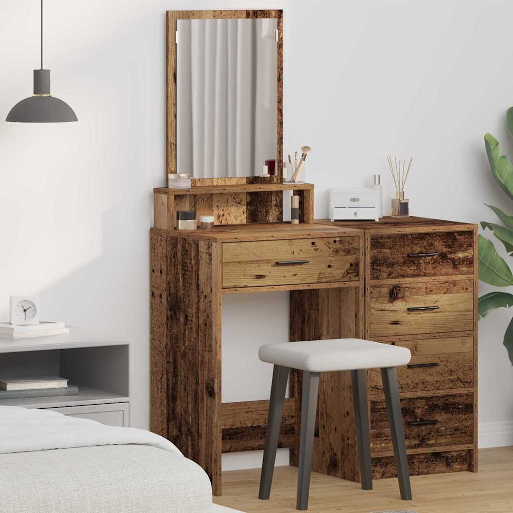 vidaXL Dressing Table Old Wood 50 x 41 x 140 cm Engineered Wood 1