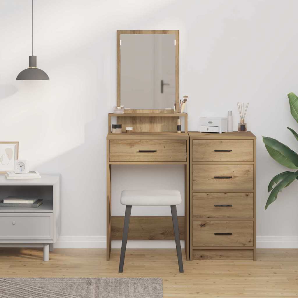 vidaXL Dressing Table Artisan Oak 50 x 41 x 140 cm Engineered Wood 4