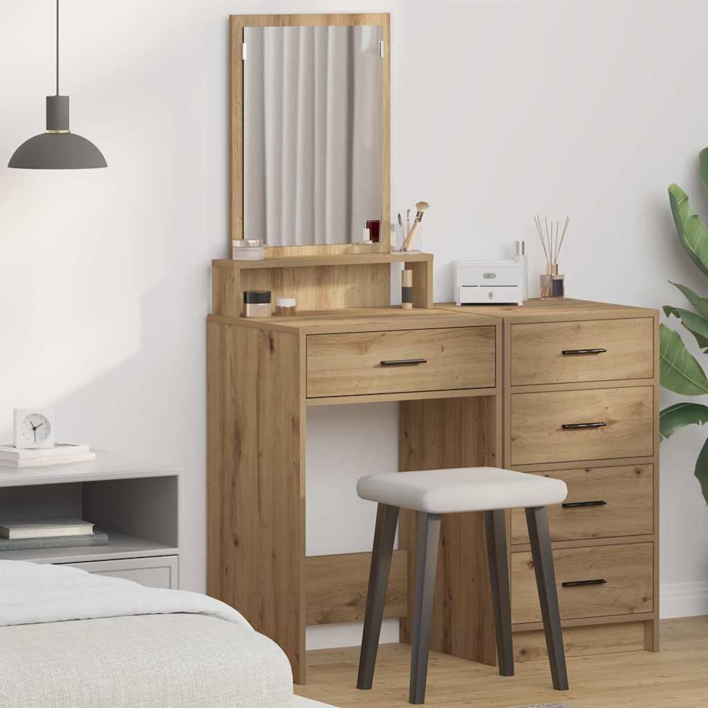 vidaXL Dressing Table Artisan Oak 50 x 41 x 140 cm Engineered Wood 1