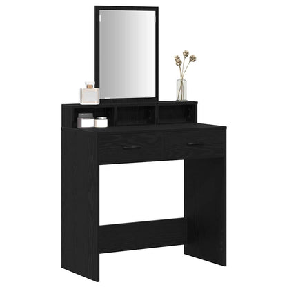 vidaXL Dressing Table Black Oak 79 x 41 x 140 cm Engineered Wood 3