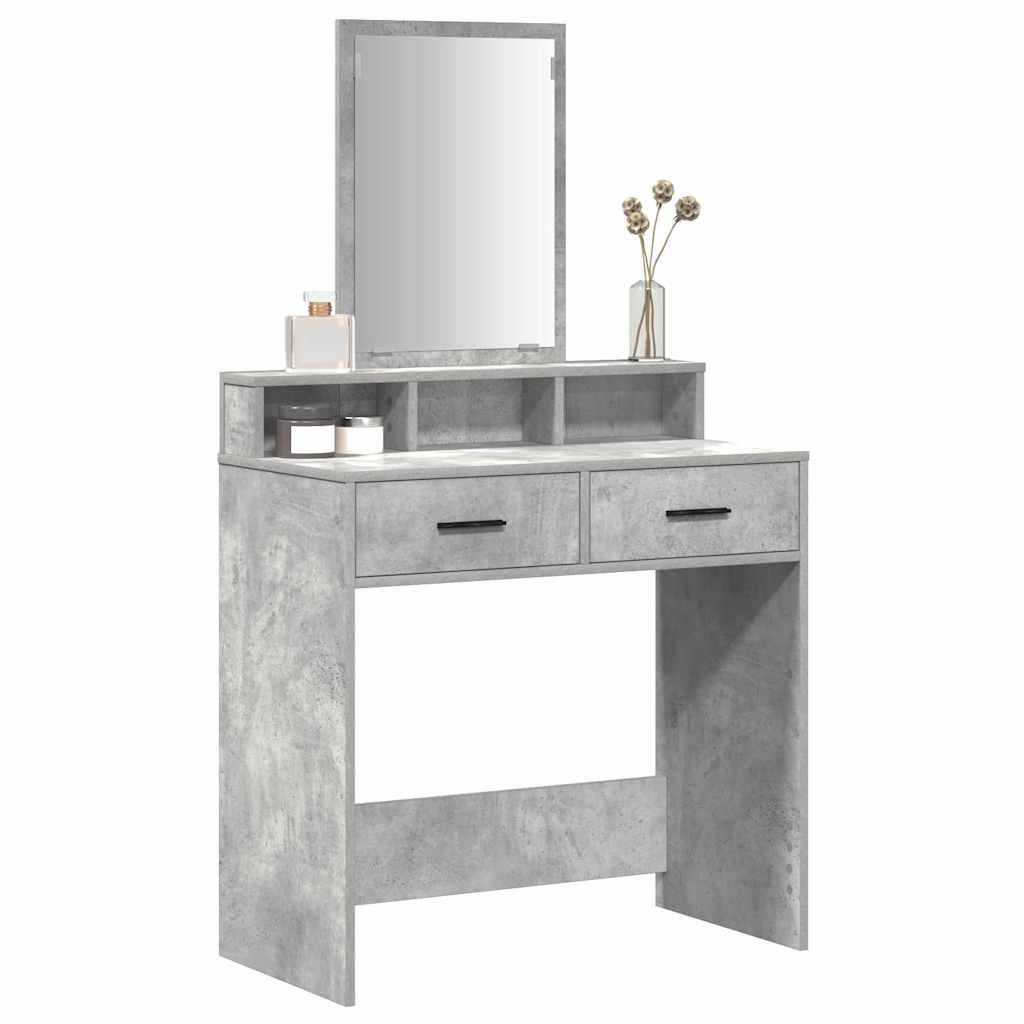 vidaXL Dressing Table Concrete Grey 79 x 41 x 140 cm Engineered Wood 3