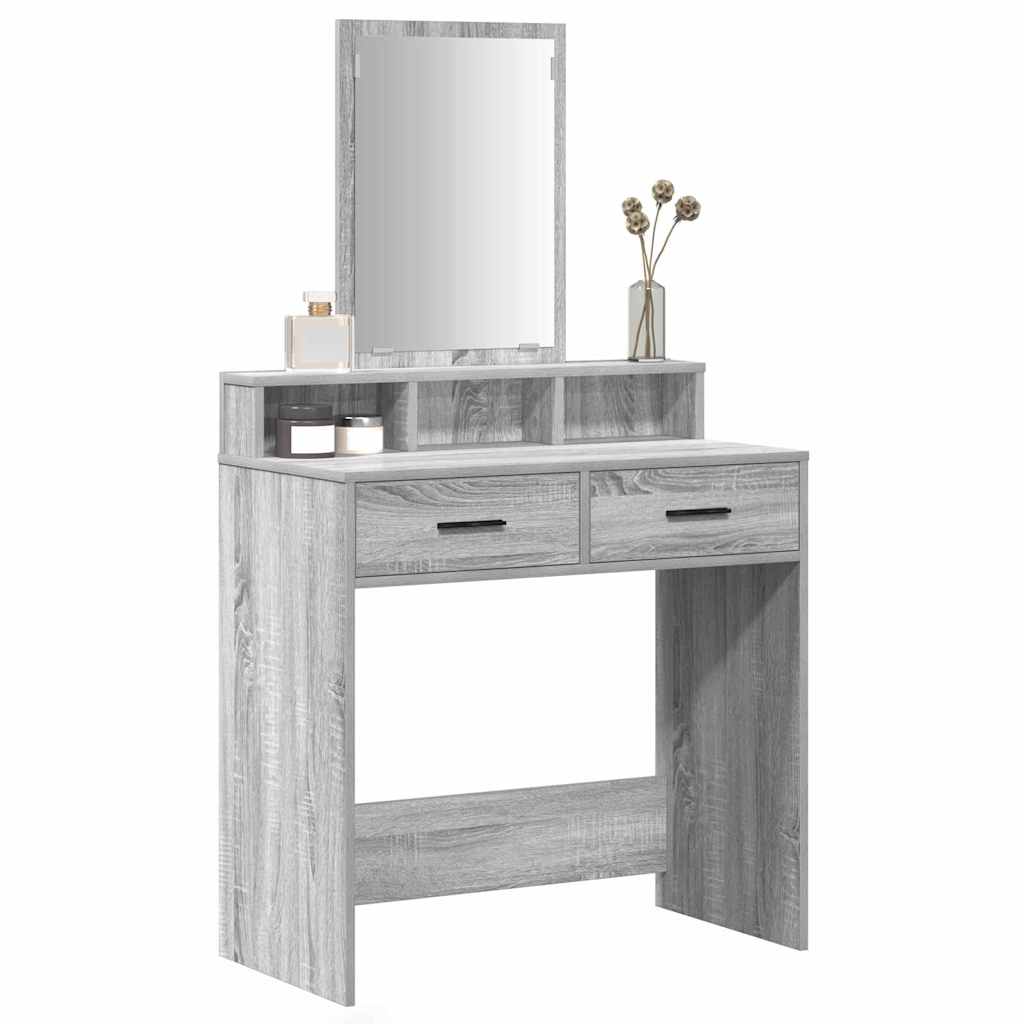 vidaXL Dressing Table Grey Sonoma 79 x 41 x 140 cm Engineered Wood 3