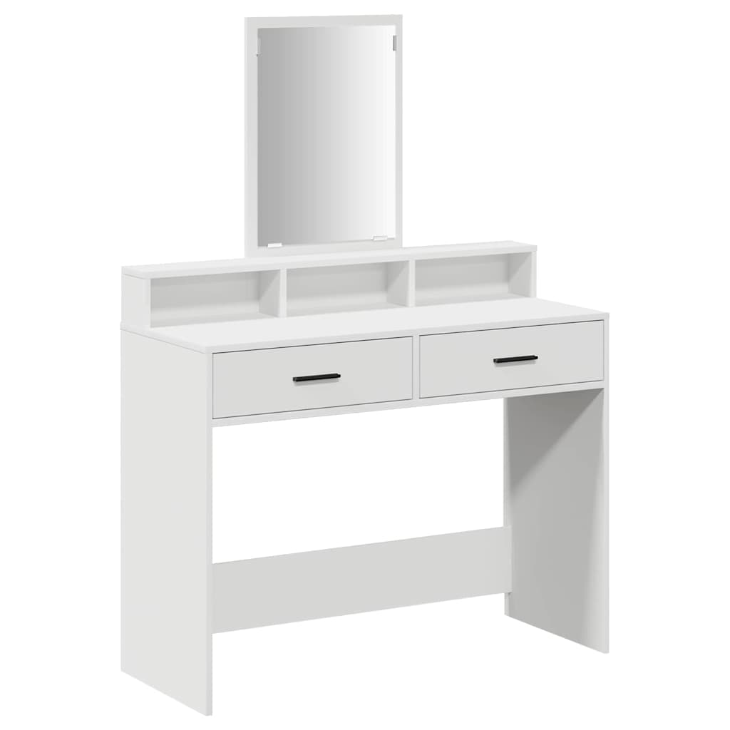vidaXL Dressing Table White 100 x 41 x 140 cm Engineered Wood 2