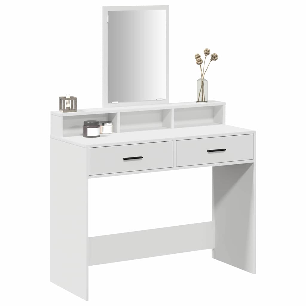 vidaXL Dressing Table White 100 x 41 x 140 cm Engineered Wood 3