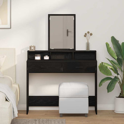 vidaXL Dressing Table Black Oak 100 x 41 x 140 cm Engineered Wood 1