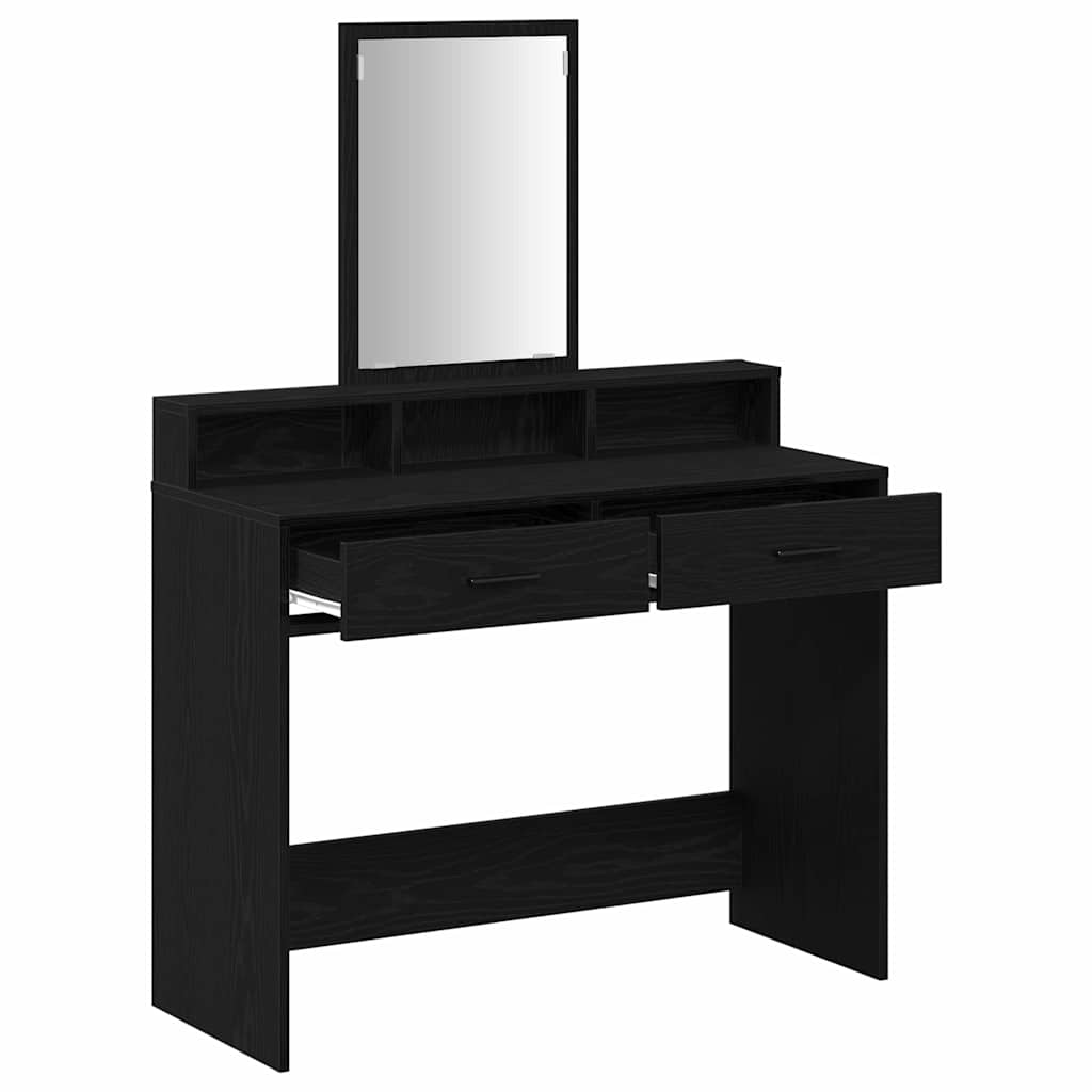 vidaXL Dressing Table Black Oak 100 x 41 x 140 cm Engineered Wood 5