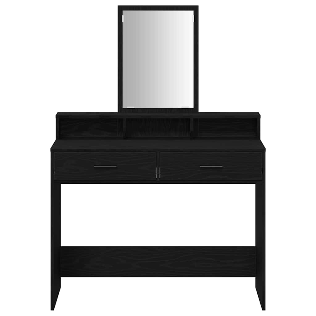 vidaXL Dressing Table Black Oak 100 x 41 x 140 cm Engineered Wood 6