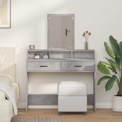 vidaXL Dressing Table Concrete Grey 100 x 41 x 140 cm Engineered Wood 1