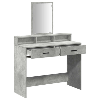 vidaXL Dressing Table Concrete Grey 100 x 41 x 140 cm Engineered Wood 5