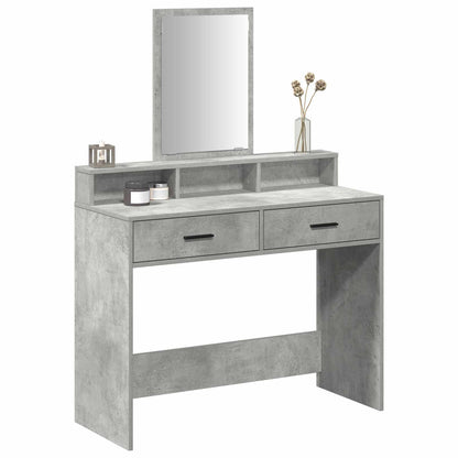 vidaXL Dressing Table Concrete Grey 100 x 41 x 140 cm Engineered Wood 3
