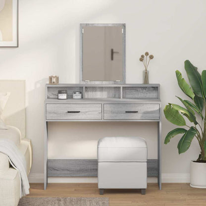vidaXL Dressing Table Grey Sonoma 100 x 41 x 140 cm Engineered Wood 1