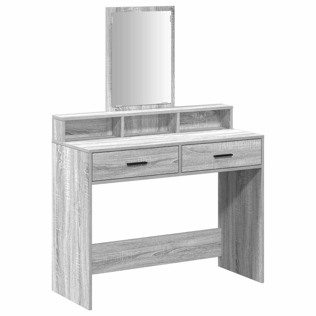 vidaXL Dressing Table Grey Sonoma 100 x 41 x 140 cm Engineered Wood 2