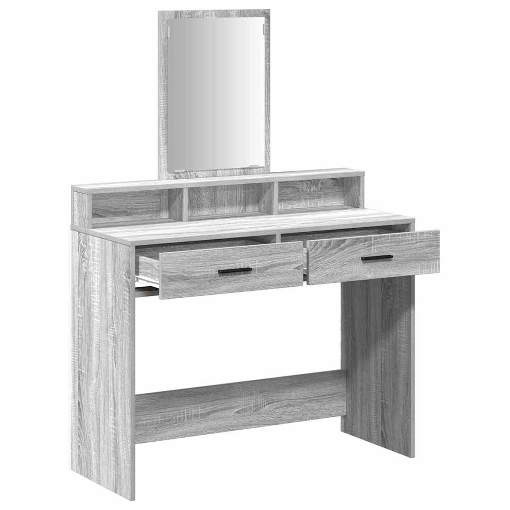 vidaXL Dressing Table Grey Sonoma 100 x 41 x 140 cm Engineered Wood 5