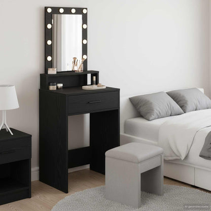 vidaXL Dressing Table Black 50 x 41 x 140 cm Engineered Wood 1