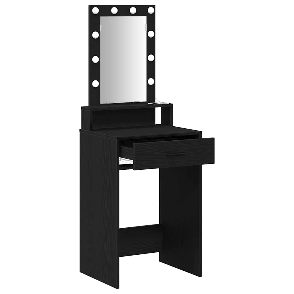 vidaXL Dressing Table Black 50 x 41 x 140 cm Engineered Wood 4