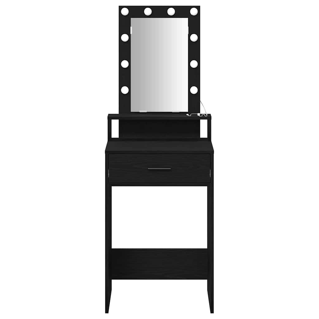 vidaXL Dressing Table Black 50 x 41 x 140 cm Engineered Wood 5
