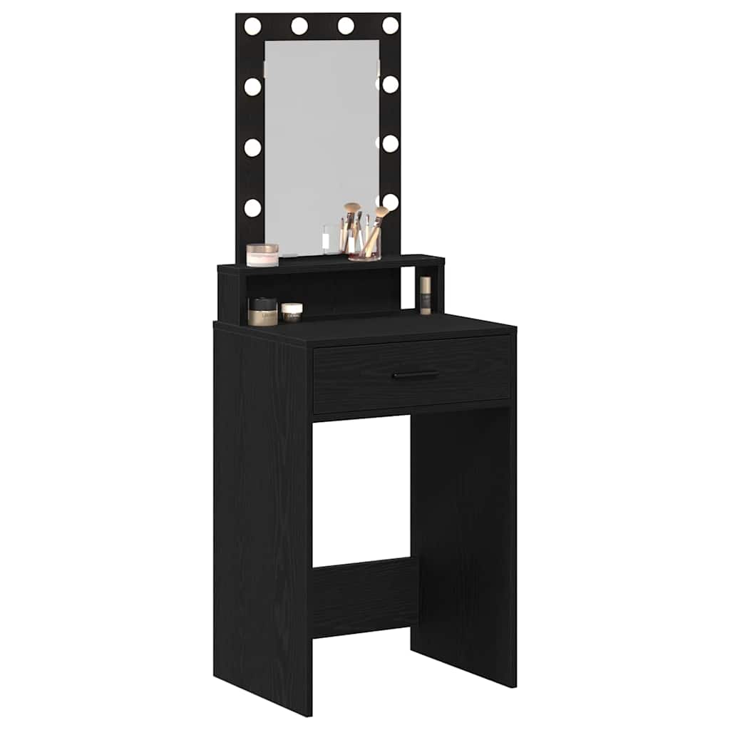 vidaXL Dressing Table Black 50 x 41 x 140 cm Engineered Wood 3