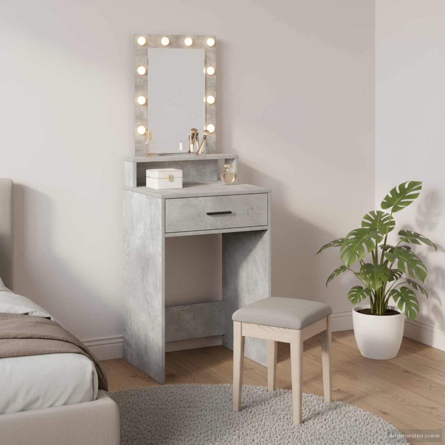vidaXL Dressing Table Grey 50 x 41 x 140 cm Engineered Wood 1