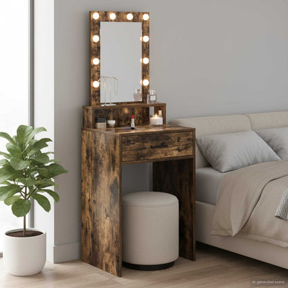 vidaXL Dressing Table Brown Engineered Wood 50 x 41 x 140 cm