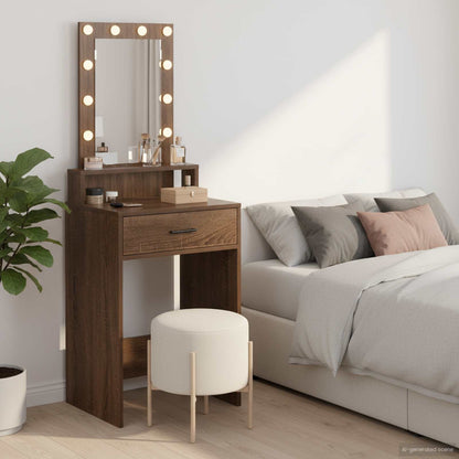 vidaXL Dressing Table Brown Engineered Wood 50 x 41 x 140 cm