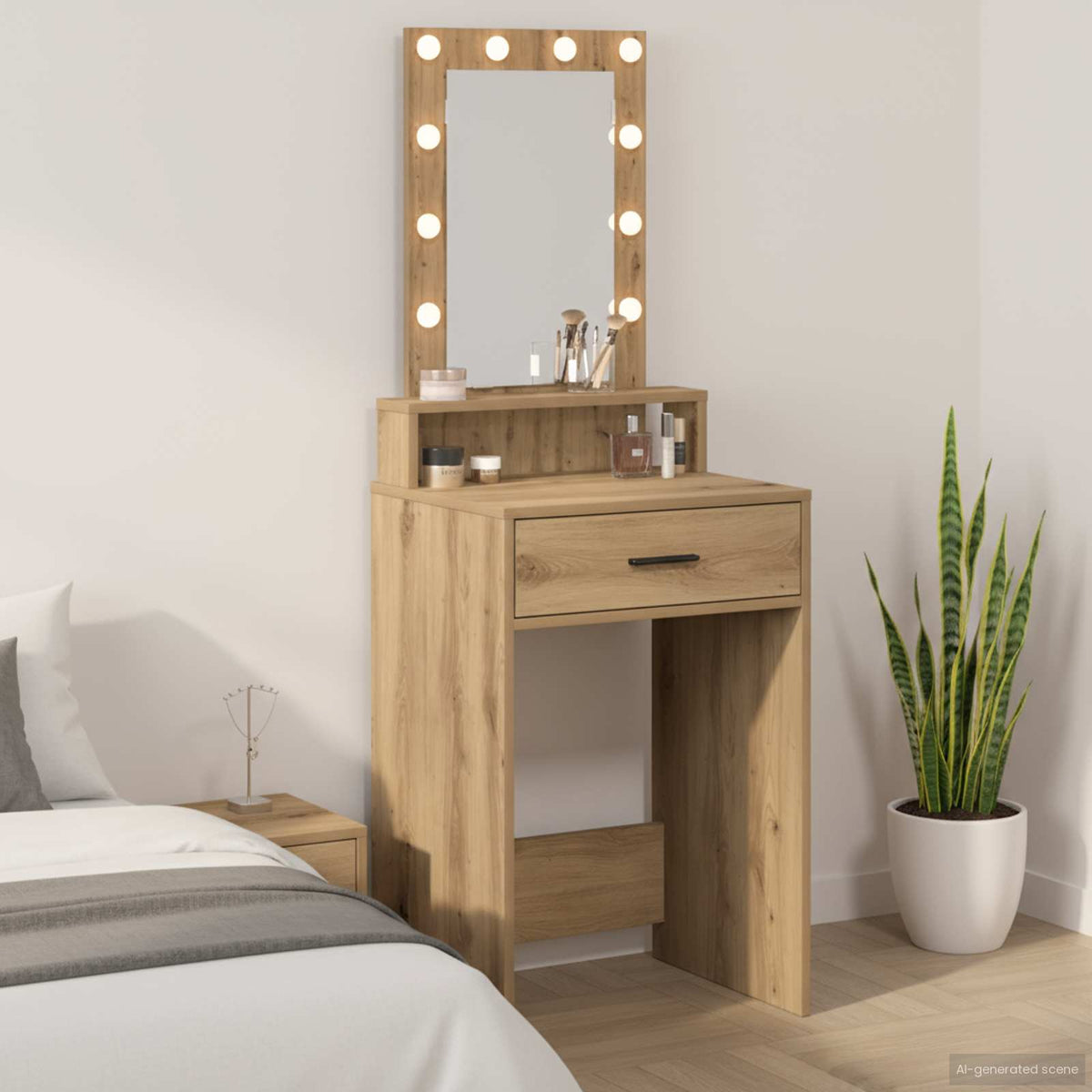 vidaXL Dressing Table Brown Engineered Wood 50 x 41 x 140 cm