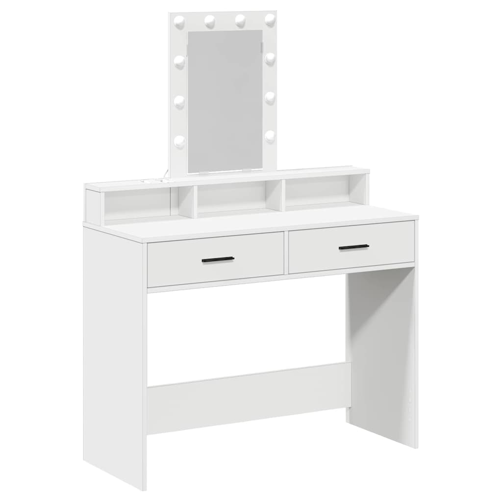vidaXL Dressing Table White 100 x 41 x 140 cm Engineered Wood 2