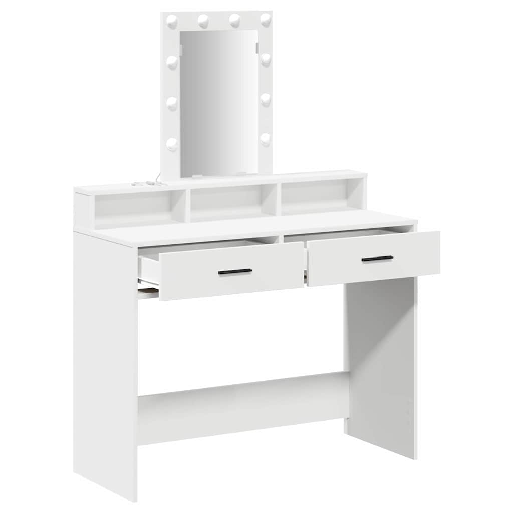 vidaXL Dressing Table White 100 x 41 x 140 cm Engineered Wood 4