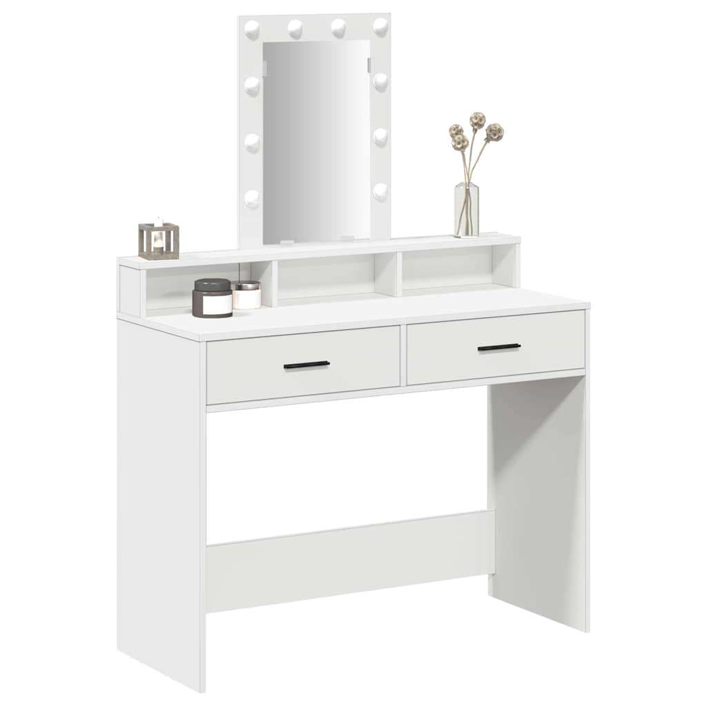 vidaXL Dressing Table White 100 x 41 x 140 cm Engineered Wood 3