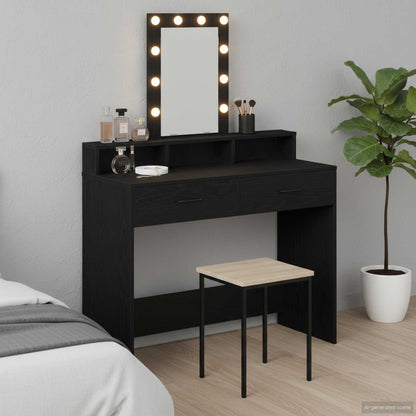 vidaXL Dressing Table Black 100 x 41 x 140 cm Engineered Wood 1