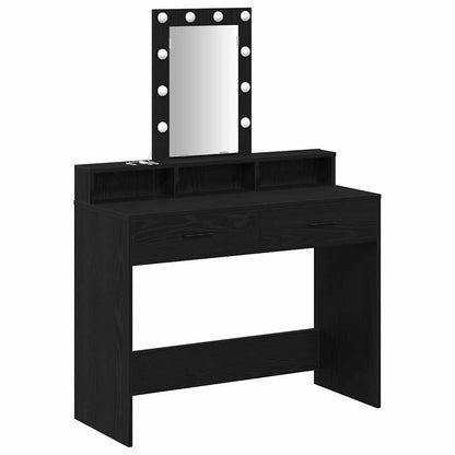 vidaXL Dressing Table Black 100 x 41 x 140 cm Engineered Wood 2