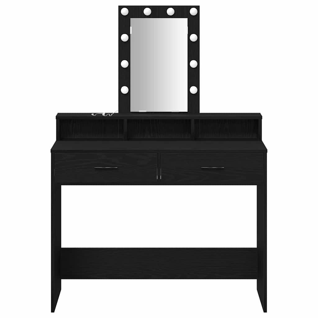 vidaXL Dressing Table Black 100 x 41 x 140 cm Engineered Wood 5