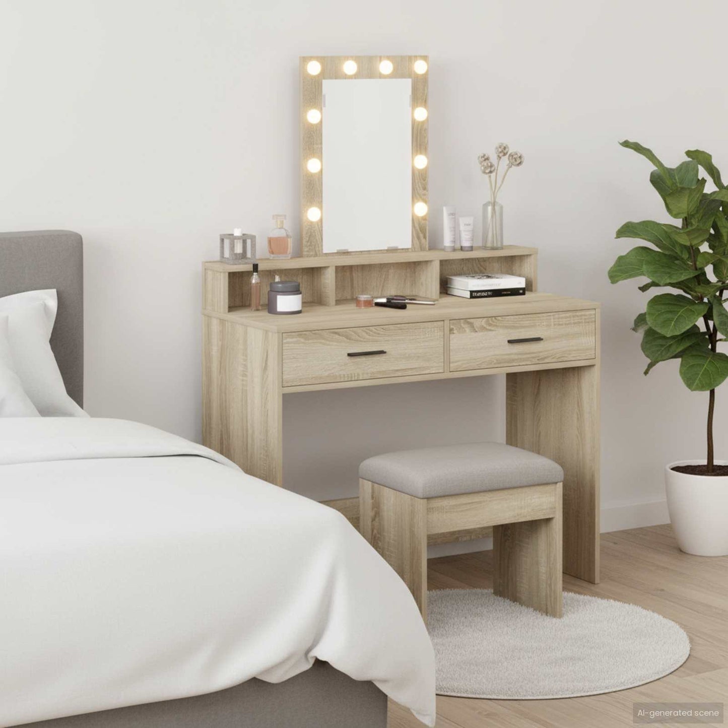 vidaXL Dressing Table Brown 100 x 41 x 140 cm Engineered Wood 1