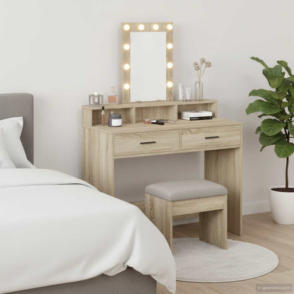 vidaXL Dressing Table Brown 100 x 41 x 140 cm Engineered Wood 1