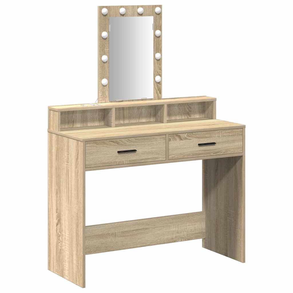 vidaXL Dressing Table Brown 100 x 41 x 140 cm Engineered Wood 2