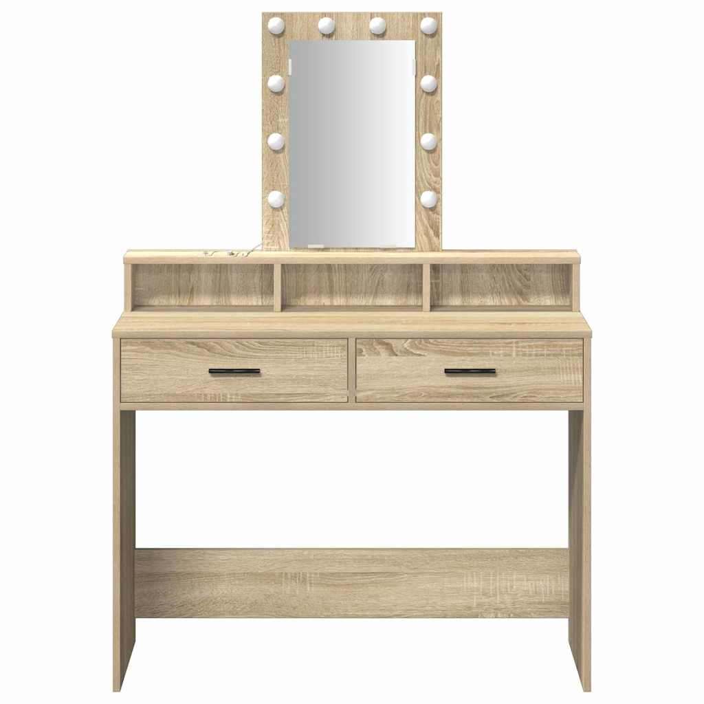 vidaXL Dressing Table Brown 100 x 41 x 140 cm Engineered Wood 5