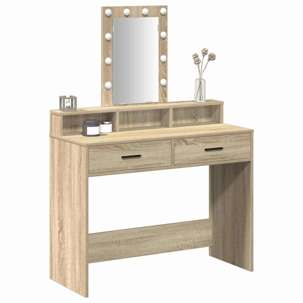 vidaXL Dressing Table Brown 100 x 41 x 140 cm Engineered Wood 3