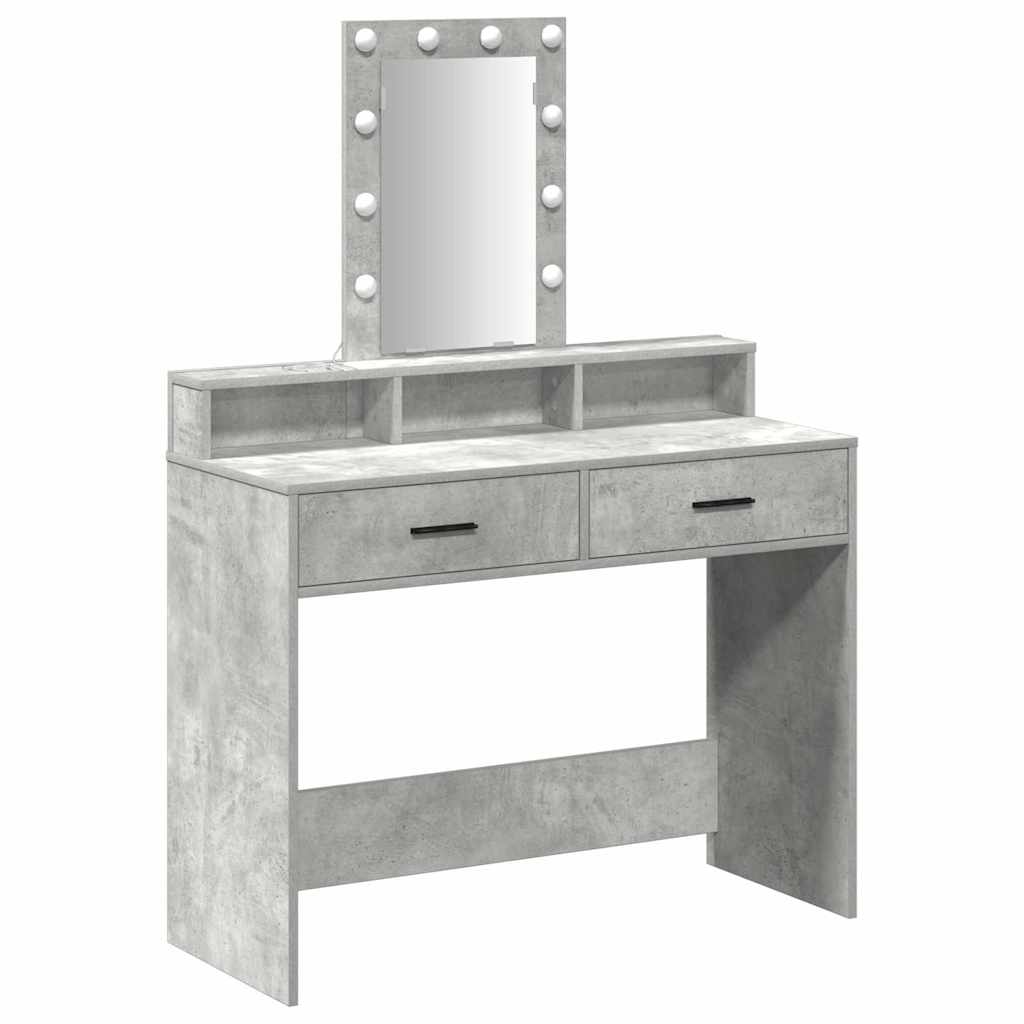 vidaXL Dressing Table Grey 100 x 41 x 140 cm Engineered Wood 2