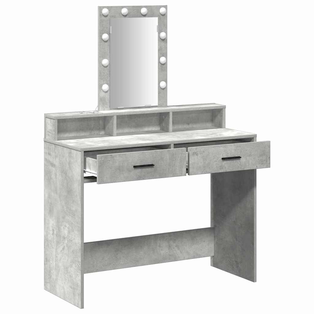 vidaXL Dressing Table Grey 100 x 41 x 140 cm Engineered Wood 4
