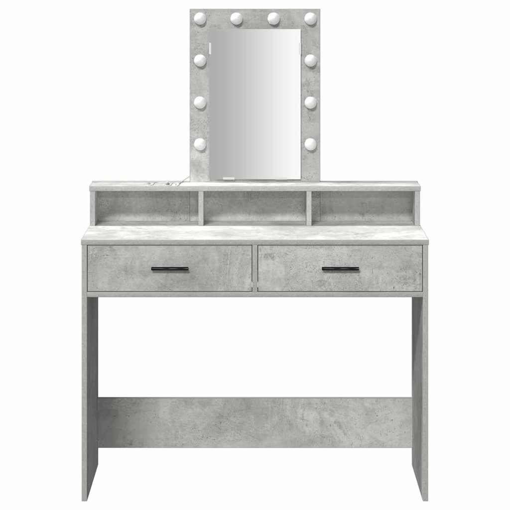 vidaXL Dressing Table Grey 100 x 41 x 140 cm Engineered Wood 5